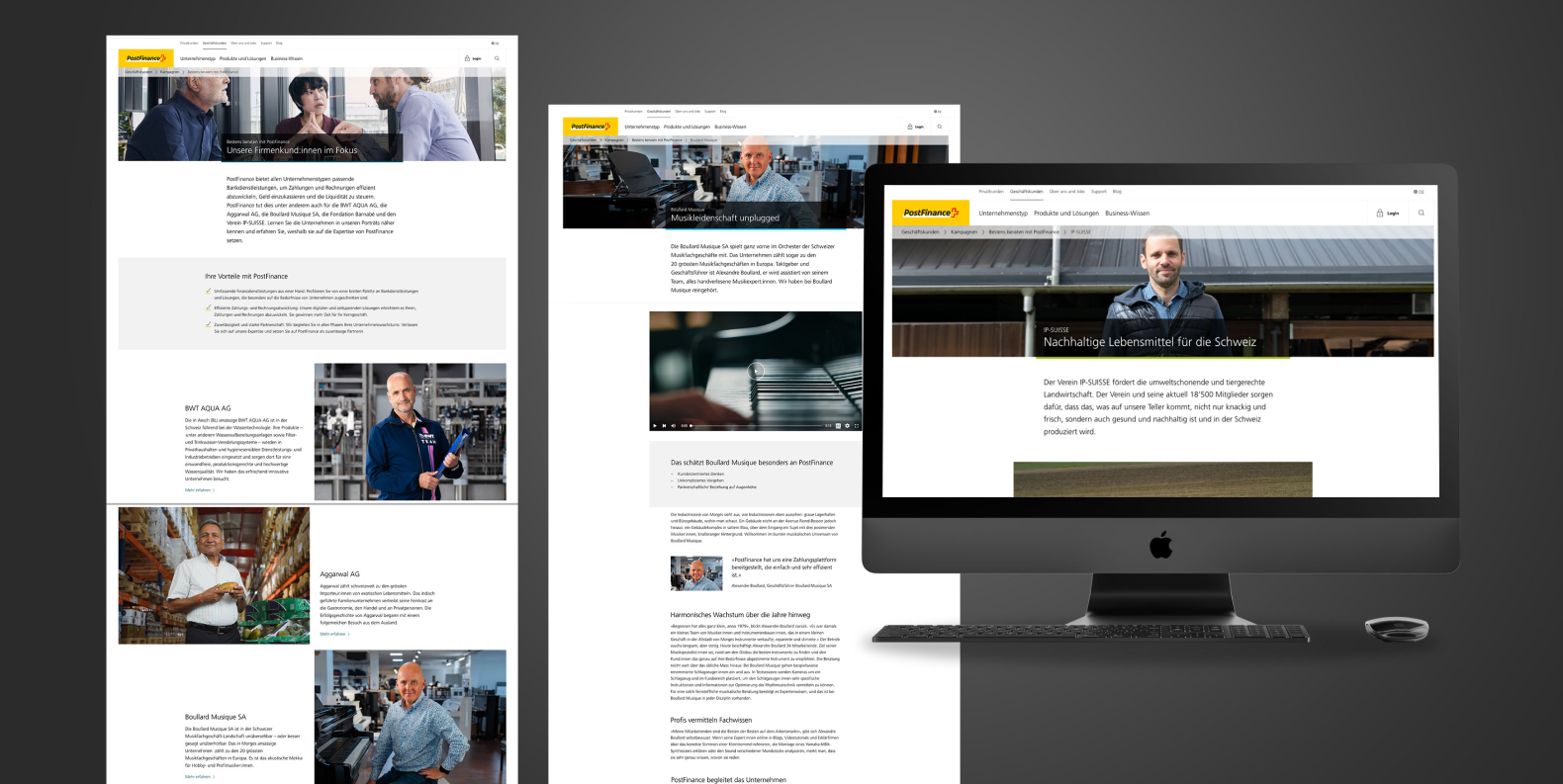 Postfinance-Firmenkunden-Landingpage